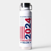 Stemmen Trump Veroordeelde Felon 2024 Waterfles (Achterkant)