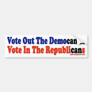 Stemmen uit Democan's stem niet in het Republikein Bumpersticker