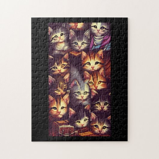 Stemmen van kat voor het reizen van Alienkatten-st Legpuzzel (Verticaal)