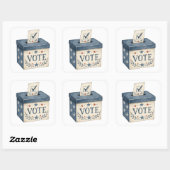 Stemmen vierkante sticker (Vel)