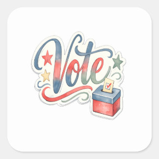 Stemmen vierkante sticker