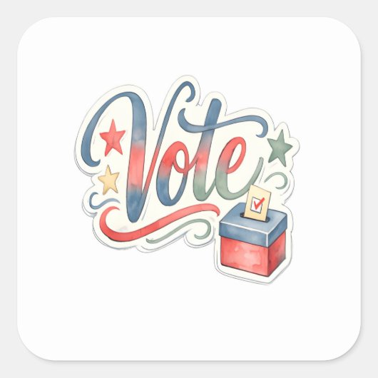 Stemmen vierkante sticker (Voorkant)