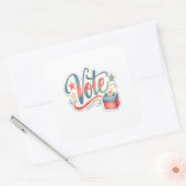 Stemmen vierkante sticker (Envelop)