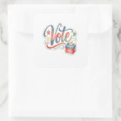 Stemmen vierkante sticker (Tas)