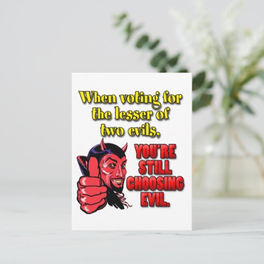 Stemmen voor de Lesser of Two Evils Briefkaart (Staand voorkant)