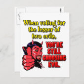 Stemmen voor de Lesser of Two Evils Briefkaart (Voorkant / Achterkant)