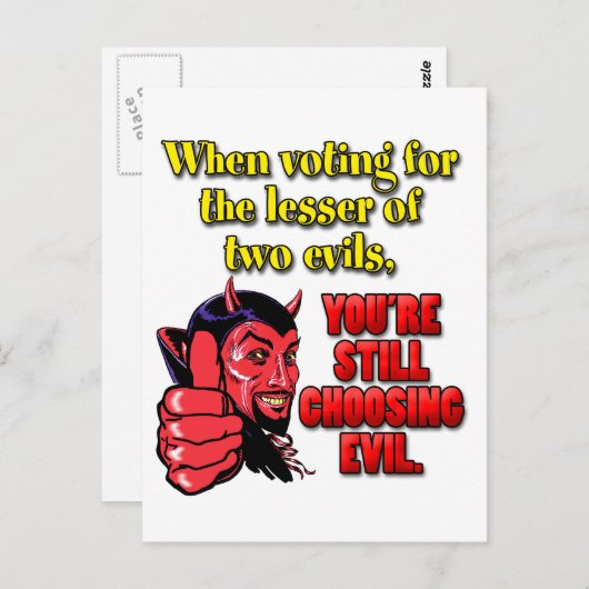 Stemmen voor de Lesser of Two Evils Briefkaart (Voorkant / Achterkant)