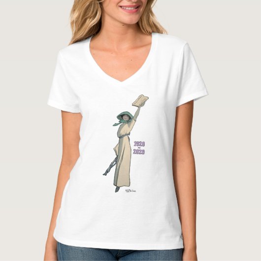 Stemmen voor  illustratie V-nek voor vrouwen T-shirt (Voorkant)