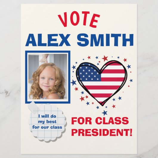 Stemmen voor President in de klas: verkiezingen Flyer (Voorkant)