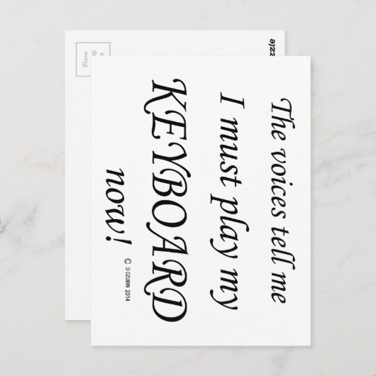 Stemmen voor toetsenbord zeggen: moet afspelen briefkaart (Voorkant / Achterkant)