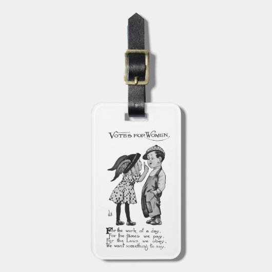 Stemmen voor vrouwen bagagelabel (Voorkant verticaal)