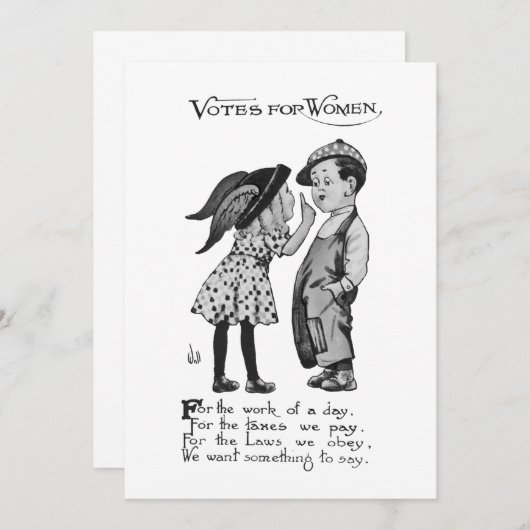 Stemmen voor vrouwen kaart (Voorkant / Achterkant)