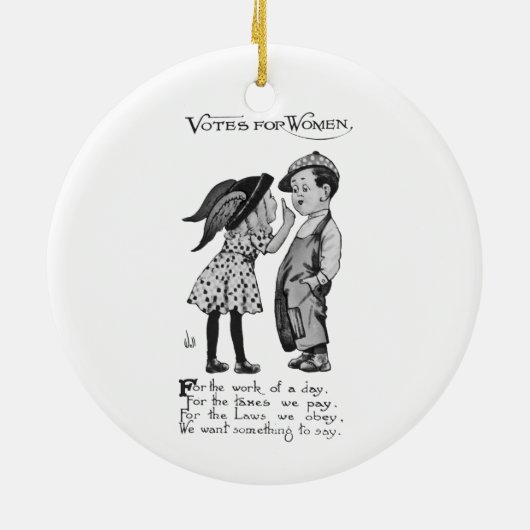 Stemmen voor vrouwen keramisch ornament (Achterkant)