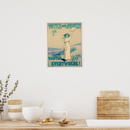 Stemmen voor vrouwen overal poster (Keuken)