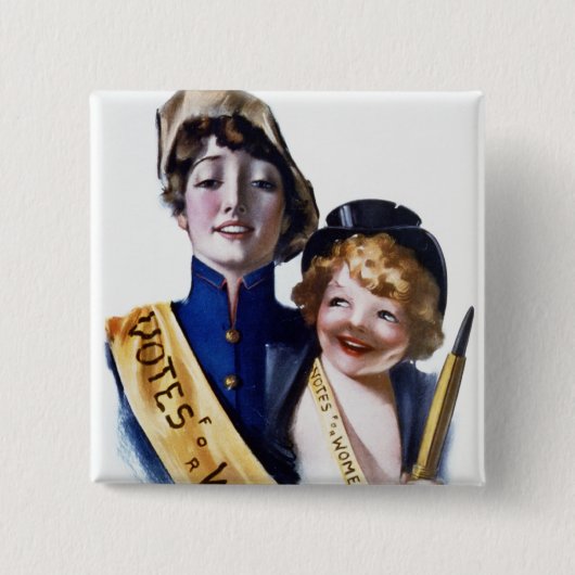 Stemmen voor vrouwen - Overlijden vrouwen, 1915 Vierkante Button 5,1 Cm (Voorkant)