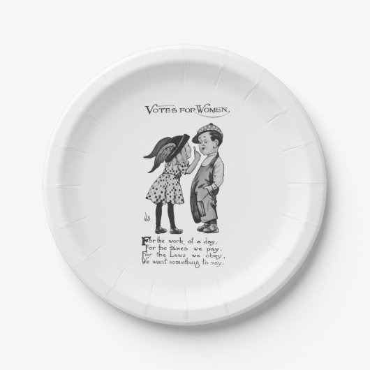 Stemmen voor vrouwen papieren bordje (Voorkant)