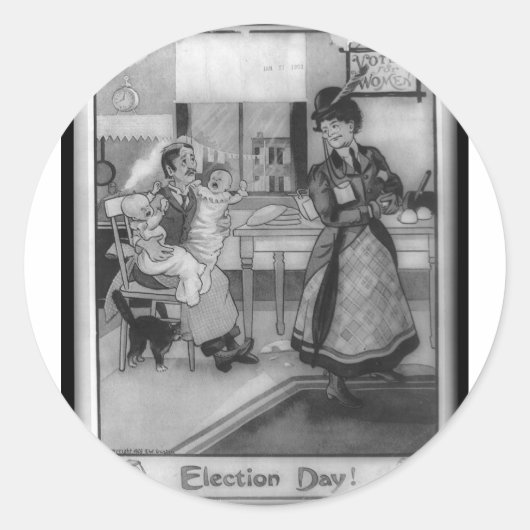 Stemmen voor vrouwen! ronde sticker (Voorkant)