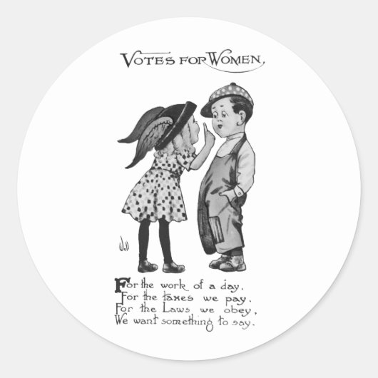 Stemmen voor vrouwen ronde sticker (Voorkant)