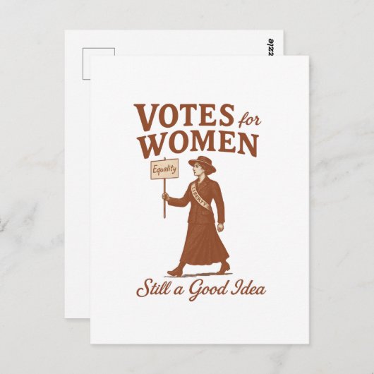 Stemmen voor vrouwen,  suffragette kunst briefkaart (Voorkant / Achterkant)