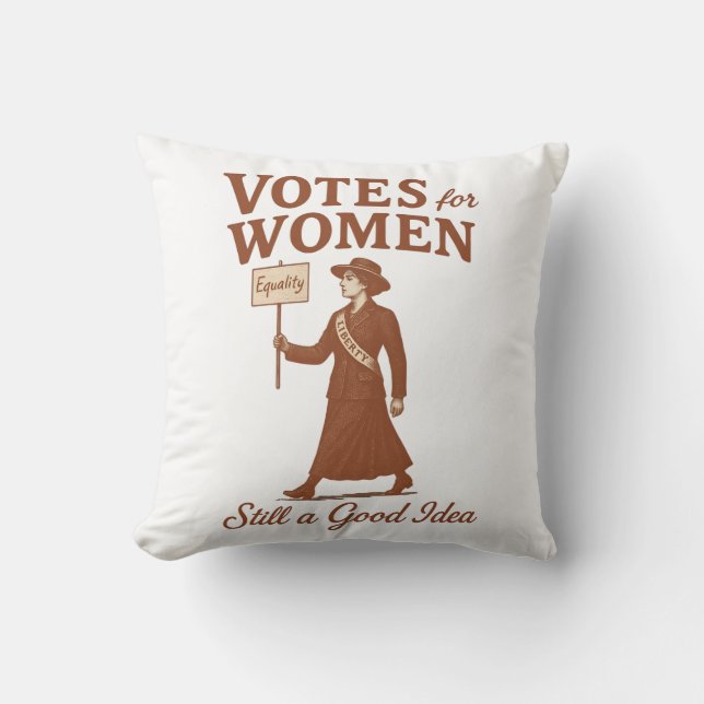 Stemmen voor vrouwen,  suffragette kunst kussen (Voorkant)