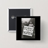 Stemmen voor vrouwen vierkante button 5,1 cm (Voorkant /achterkant)