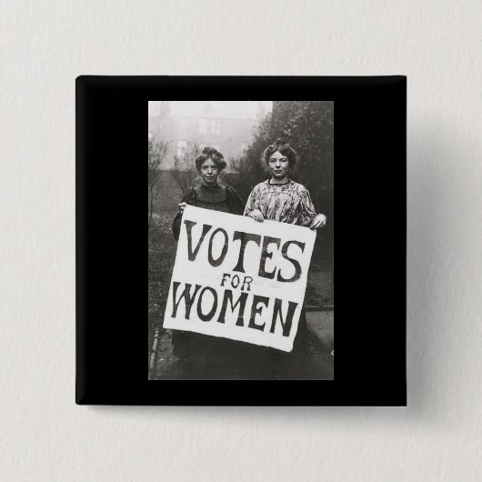 Stemmen voor vrouwen vierkante button 5,1 cm (Voorkant)