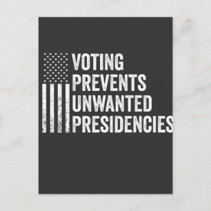 Stemmen voorkomt ongewenst Amerikaans presidentsch Briefkaart