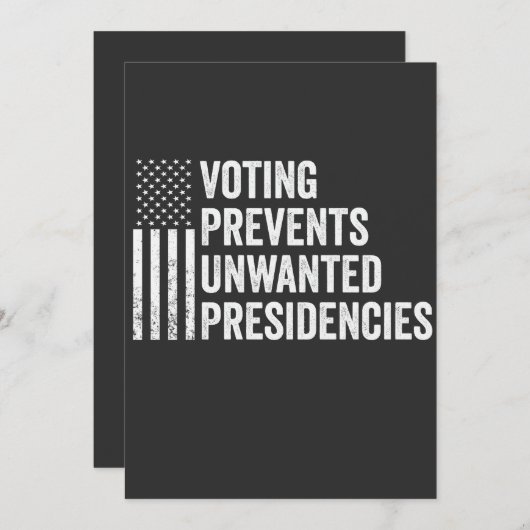 Stemmen voorkomt ongewenst Amerikaans presidentsch Kaart (Voorkant / Achterkant)