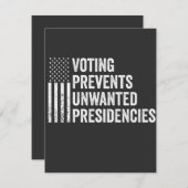 Stemmen voorkomt ongewenst Amerikaans presidentsch Notitiekaartje (Voorkant / Achterkant)