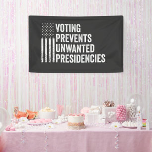 Stemmen voorkomt ongewenste presidentiële ambtster spandoek