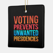 Stemmen voorkomt ongewenste verkiezingen keramisch ornament (Links)