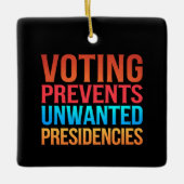 Stemmen voorkomt ongewenste verkiezingen keramisch ornament (Voorkant)