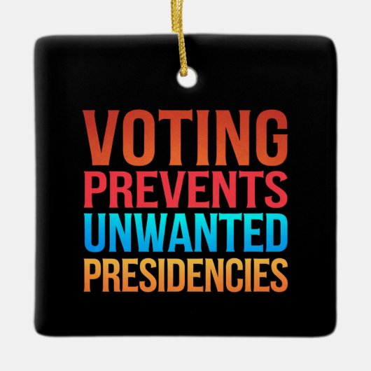 Stemmen voorkomt ongewenste verkiezingen keramisch ornament (Voorkant)