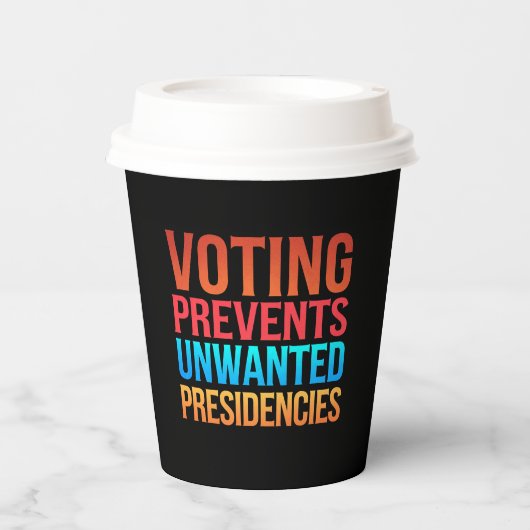 Stemmen voorkomt ongewenste verkiezingen papieren bekers (Voorkant)