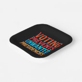 Stemmen voorkomt ongewenste verkiezingen papieren bordje (Gebogen)