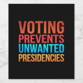 Stemmen voorkomt ongewenste verkiezingen wijn etiket (Enkel label)