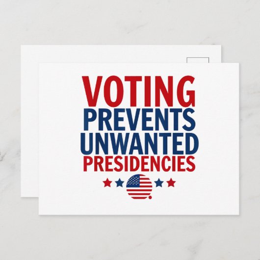 Stemmen voorkomt ongewenste voorzitterschappen man briefkaart (Voorkant / Achterkant)