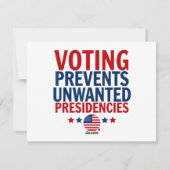 Stemmen voorkomt ongewenste voorzitterschappen man feestdagenkaart (Achterkant)