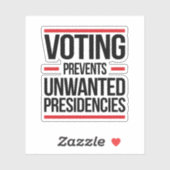 Stemmen voorkomt ongewenste voorzitterschappen sticker (Vel)