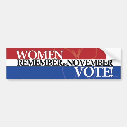 Stemmen vrouwen - Onthoud 3 november Bumpersticker (Voorkant)
