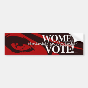 Stemmen vrouwen - Onthoud 8 november Bumpersticker