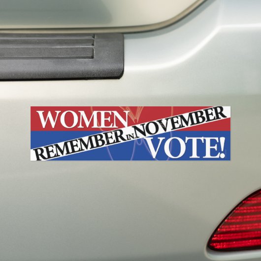Stemmen vrouwen - Onthoud 9 november Bumpersticker (Op auto)