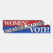 Stemmen vrouwen - Onthoud 9 november Bumpersticker (Voorkant)