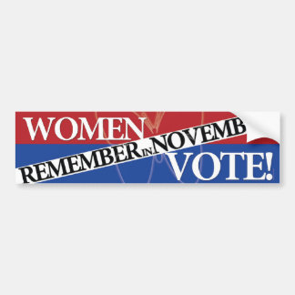 Stemmen vrouwen - Onthoud 9 november Bumpersticker