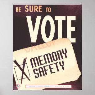 Stemmen zeker: geheugenveiligheid poster