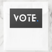 Stemmenblauwe periode rechthoekige sticker (Tas)