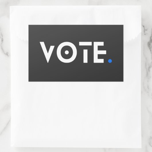 Stemmenblauwe periode rechthoekige sticker (Tas)