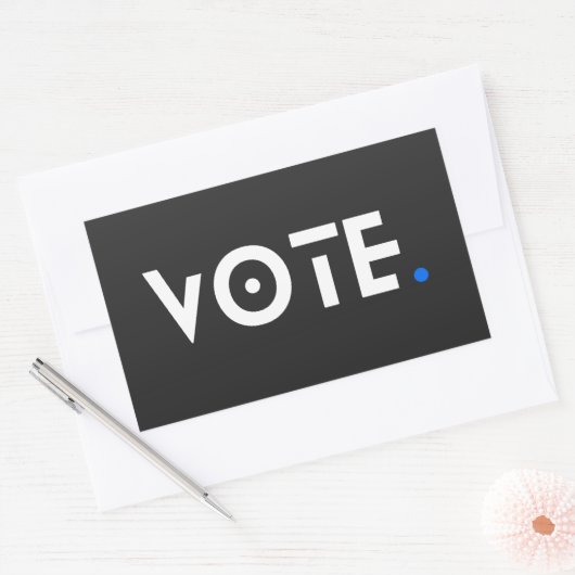 Stemmenblauwe periode rechthoekige sticker (Envelop)