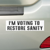 Stemmend om Gezond Verstand bumpersticker formaat (Op auto)