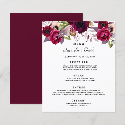 Stemmenfloralen witte bogundy (Voorkant / Achterkant)